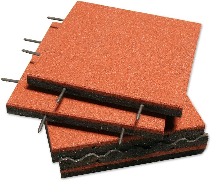 Rubber-Cal Eco-Safety Interlocking Playground Tiles – Green, 10-Pack, 20 x 20 x 2.5 in