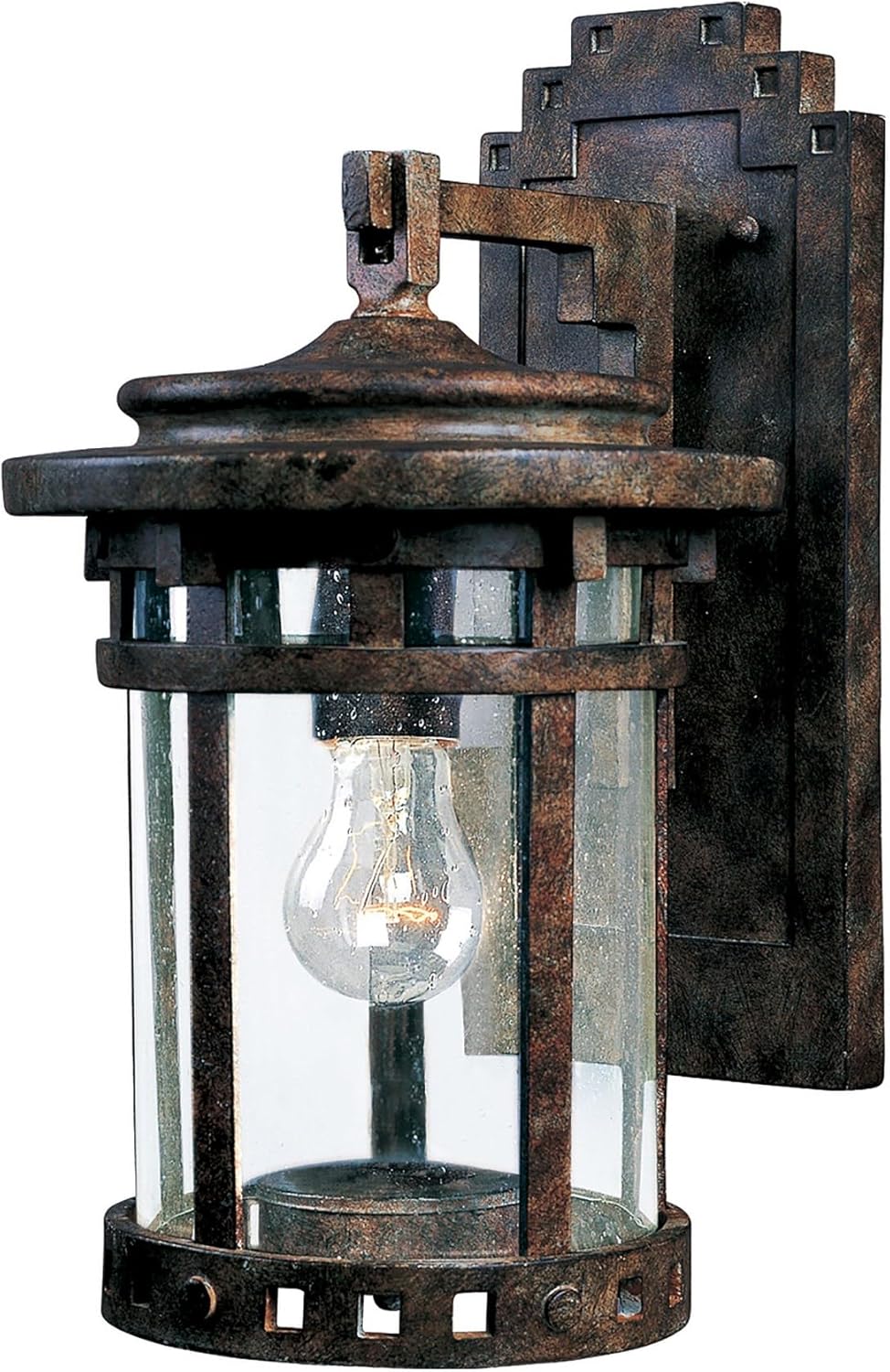 Maxim Lighting Santa Barbara DC 12.5-in H Sienna Hardwired Incandescent Outdoor Wall Lantern