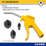 Central Pneumatic 4-Piece Air Blow Gun Set with Rubber Tip Nozzles