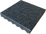 Rubber-Cal Eco-Safety Interlocking Playground Tile, 3" Thick, 19.5" x 19.5", Blue/White Speckled, Single Tile Covers 2.77 sq. ft.