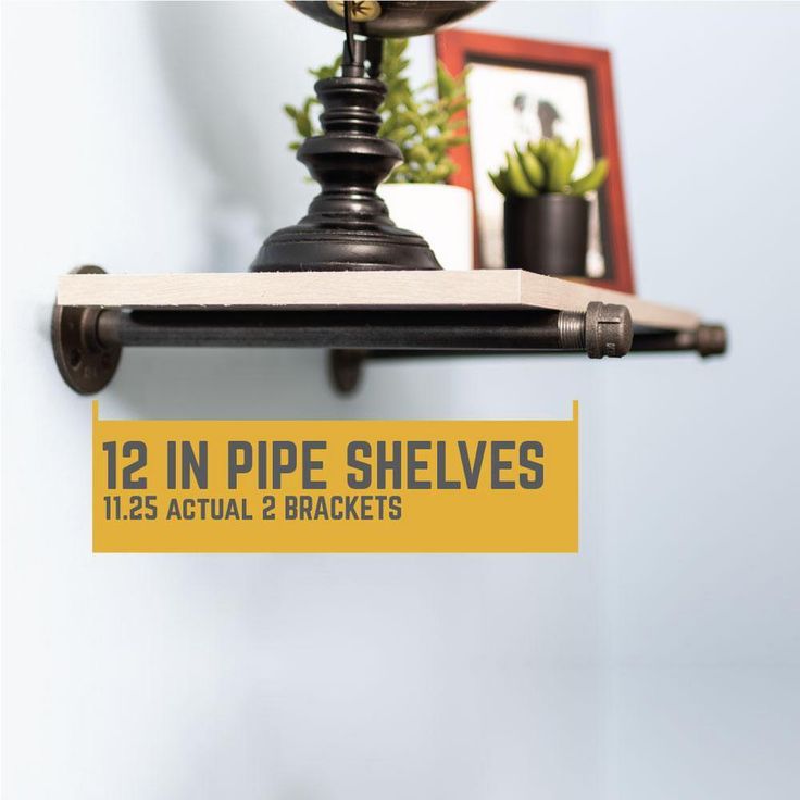 1/2 in. Black Pipe 12 in. L Wall Mounted Shelf Bracket Kit (4-Pack)