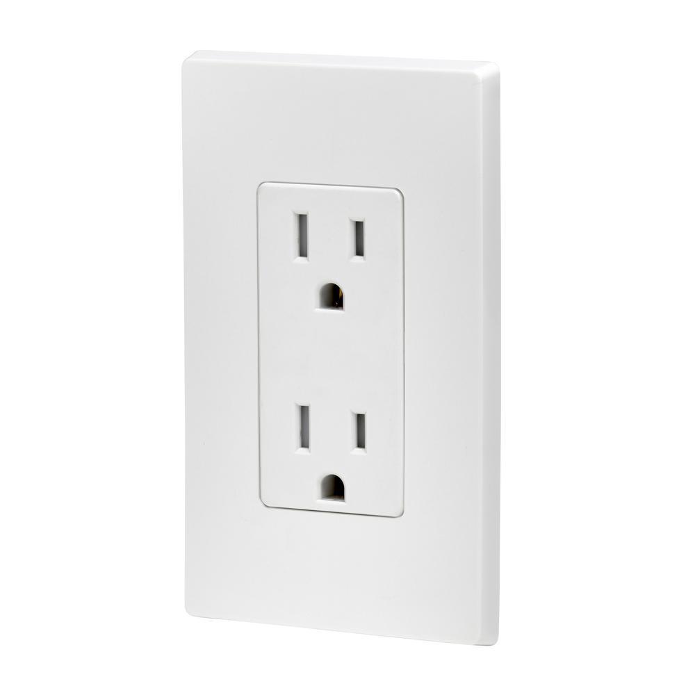 Decora 15 Amp Tamper Resistant Duplex Outlet, White - Super Arbor