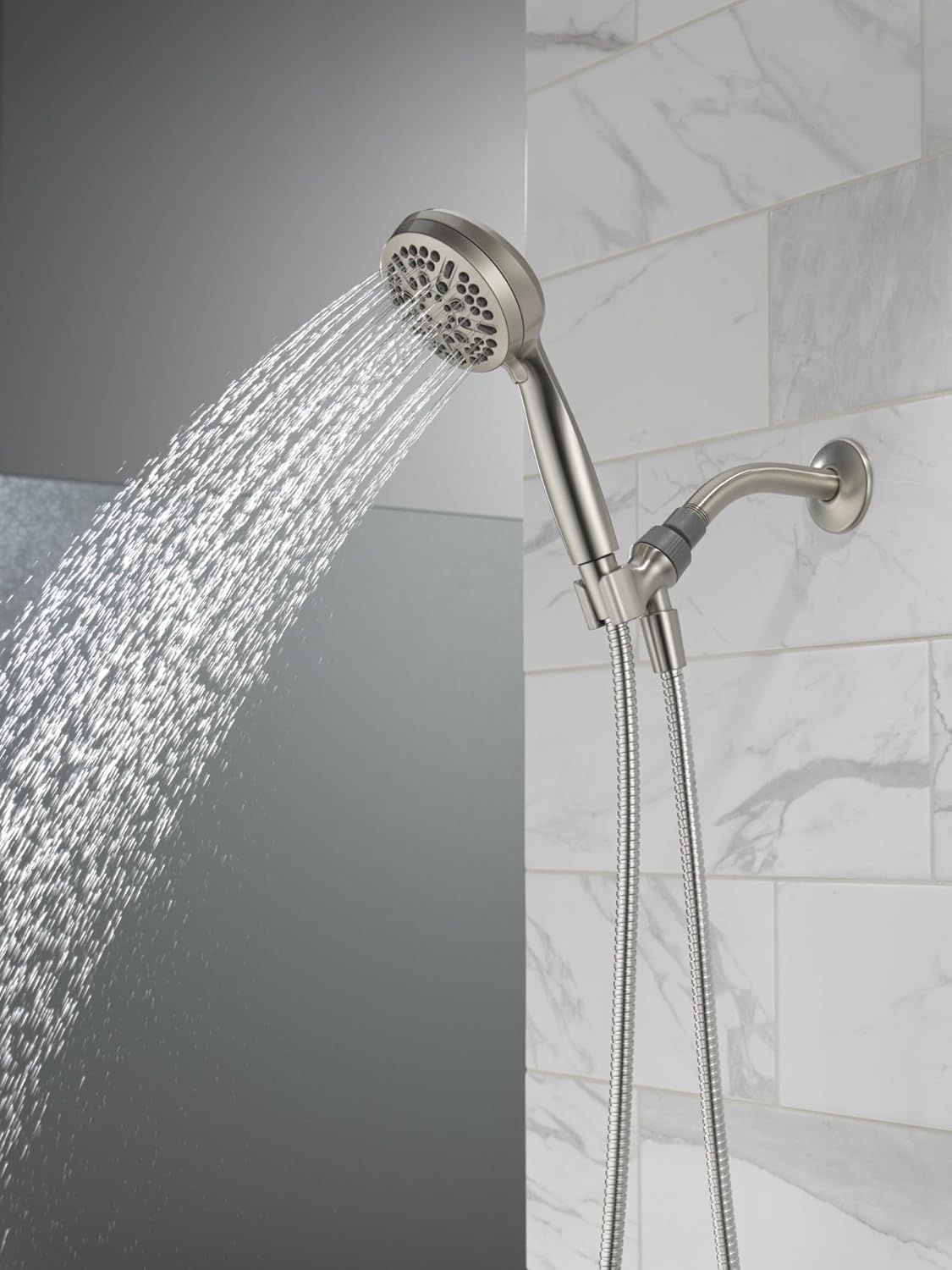 Delta Universal Showering Components Brushed Nickel 5-Spray Handheld Shower, 1.75 GPM (6.6 LPM)