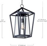 Maxim 3178 Artisan 21" Tall Outdoor Pendant, Black, Clear Glass