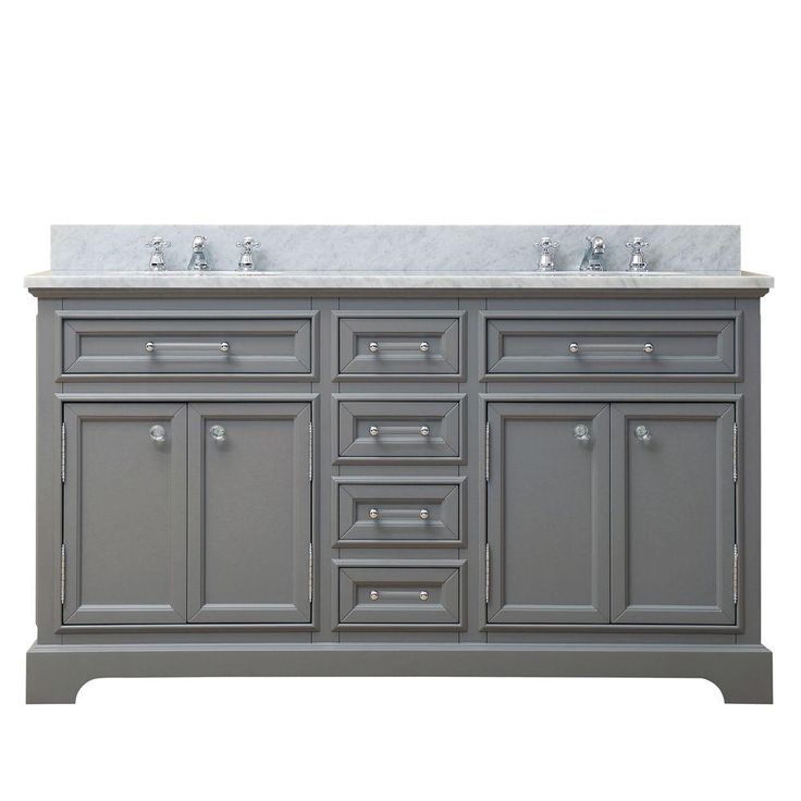 72 in. W x 21.5 in. D x 34 in. H Vanity in Cashmere Grey with Marble Vanity Top in Carrara White