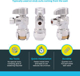 SharkBite Brass 1/2-in Push-to-Connect x 1/4-in OD Compression Quarter Turn Angle Valve
