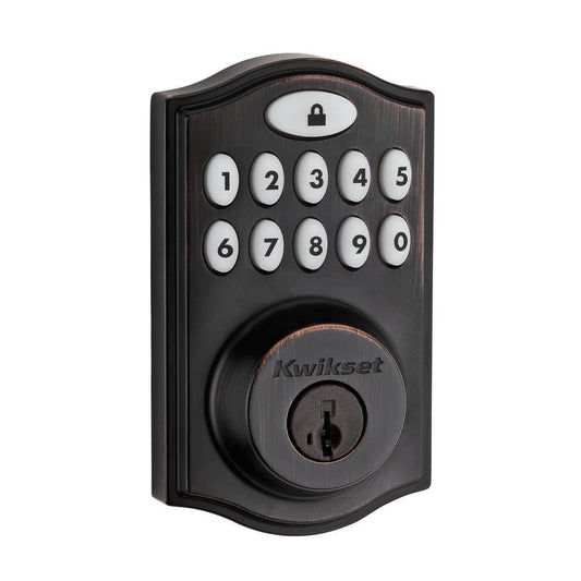 Z-Wave SmartCode 914 Venetian Bronze Single Cylinder Electronic Deadbolt Featuring SmartKey Security - Super Arbor