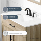 Style Selections Dolton 36-in Natural Oak Undermount Single Sink Bathroom Vanity with White Engineered Stone Top