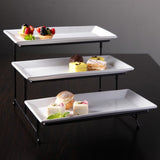 Gracious Dining 4-Piece White 3-Tier Fine Ceramic Cake Stand with Metal Rack