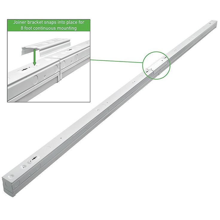8 ft. (Two 4 ft.) 440-Watt Equivalent Integrated LED White Commercial Strip Light Fixture High Output 11000 Lumens 4000K