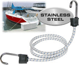 Keeper 40 in. Marine Twin Anchor Bungee Cord with Stainless Steel Hooks, 10-Pack