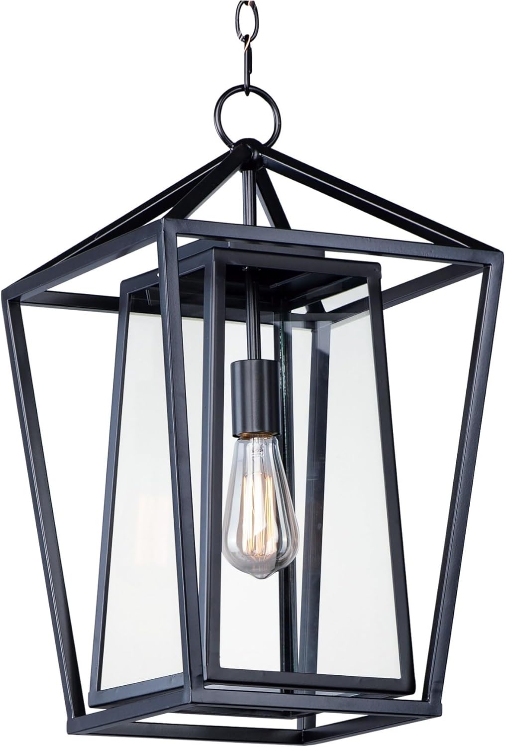 Maxim 3178 Artisan 21" Tall Outdoor Pendant, Black, Clear Glass