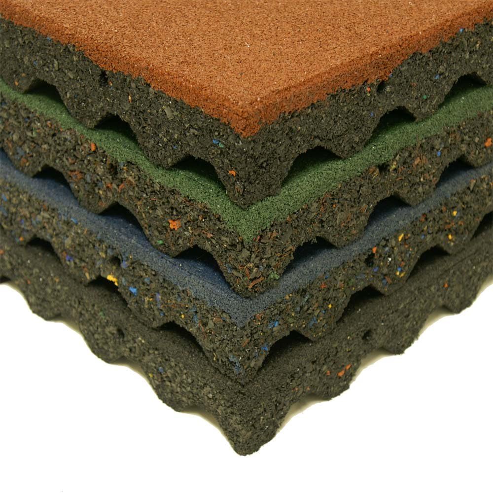 Rubber-Cal Eco-Safety Interlocking Playground Tiles – Green, 10-Pack, 20 x 20 x 2.5 in