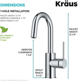 KRAUS Oletto Single Handle Bar Kitchen Faucet, Chrome, KPF-2600CH