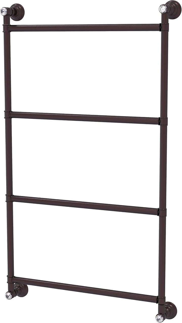 Allied Brass Carolina Crystal Collection 30-in Towel Shelf with Double Towel Bar in Antique Bronze