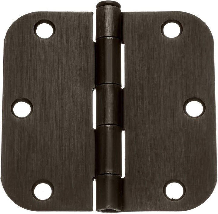 3-1/2 in. Oil Rubbed Bronze Steel Door Hinges, 5/8 in. Corner Radius, with Screws (24-Pack)