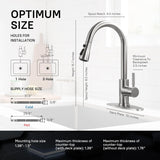 WEWE Single Handle High Arc Brushed Nickel Kitchen Faucet with Pull Down Sprayer