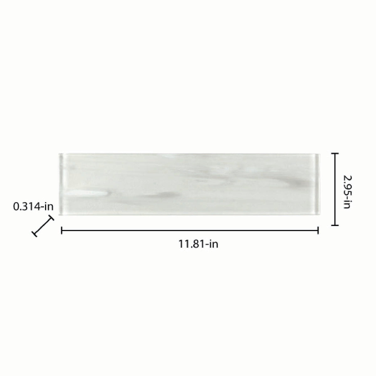 Elida Ceramica White 3-in x 12-in Glossy Glass Subway Wall Tile