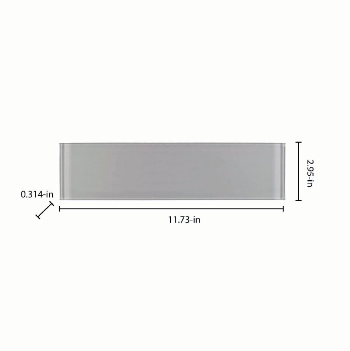 Elida Ceramica Gray 3-in x 12-in Glossy Glass Subway Wall Tile
