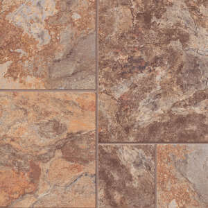 Congoleum AirStep Evolution Terrace 12‑ft W x Cut‑to‑Length Autumn Glow Stone‑Look Low‑Gloss Sheet Vinyl Flooring