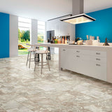 Congoleum Sample – AirStep Evolution Terrace in Cashmere, Waterproof Stone-Look Glue-Down Sheet Vinyl