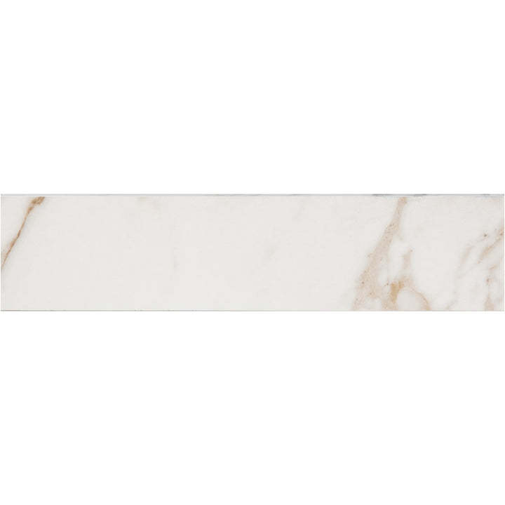 STAINMASTER Bullnose Calacatta Gem 3-in x 12-in Matte Porcelain Marble look Floor and Wall Tile product image