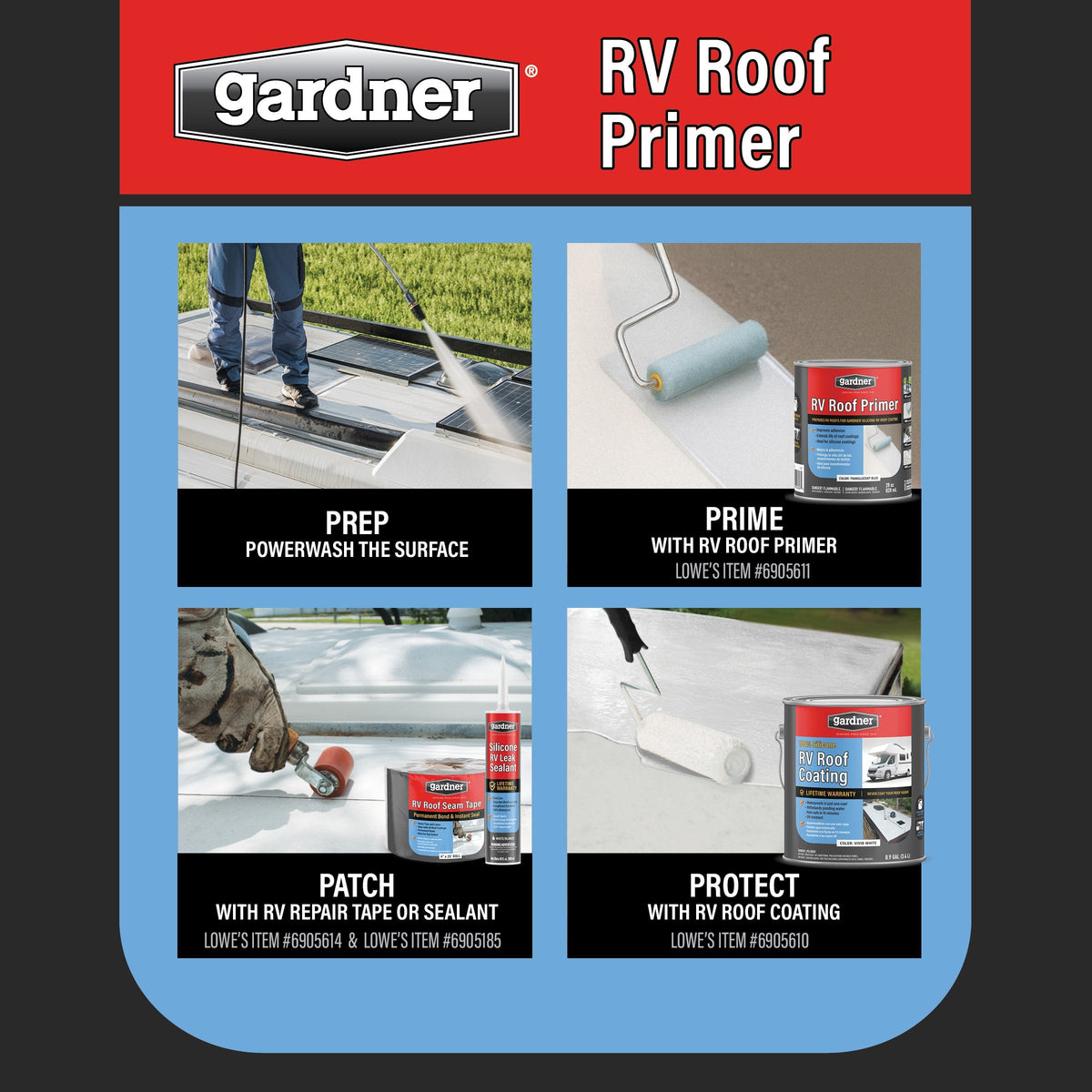 Gardner RV Roof Seam Tape, 4 in x 25 ft Roll