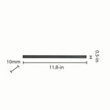 Elida Ceramica Black Glass Pencil Liner Tile, Glossy, 12-in x 11-in (Actual 11.81-in x 0.51-in)
