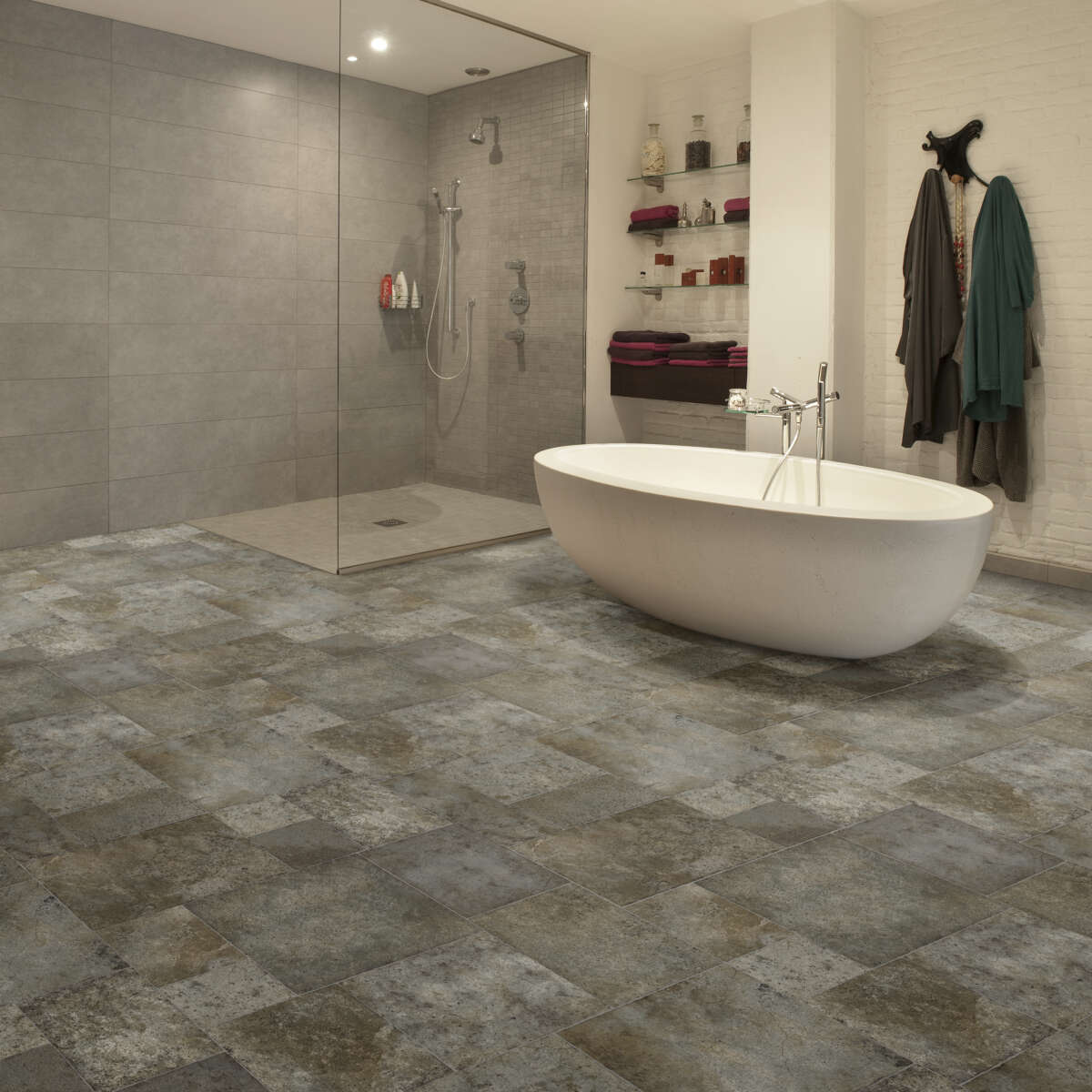 Congoleum AirStep Evolution Pathways Finger Lakes Trail Stone-Look Sheet Vinyl, 12-ft Width, Low-Gloss Finish (Cut-to-Length)