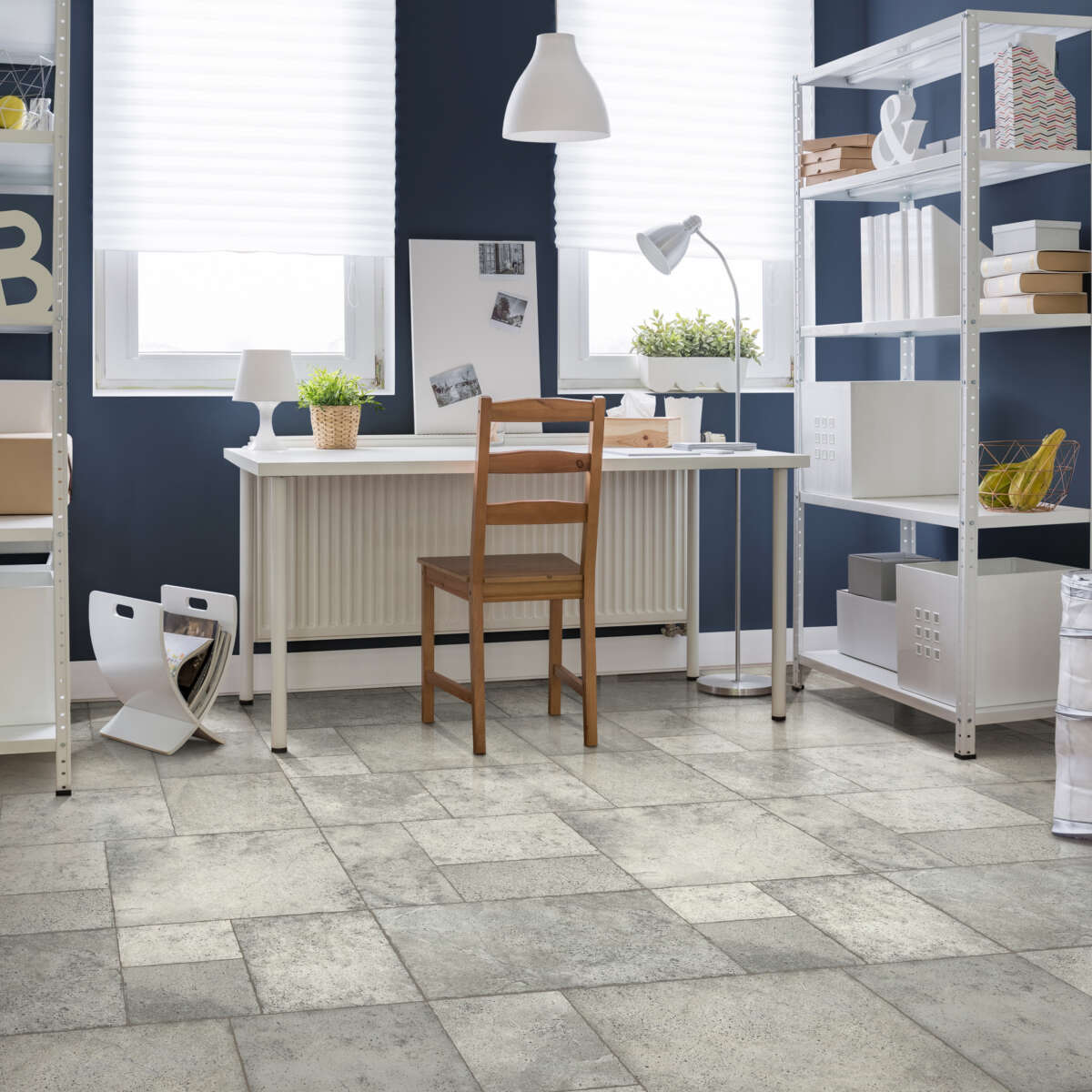 Congoleum AirStep Evolution Pathways 12-ft W x Cut-to-Length Glacier Trail Stone-Look Low-Gloss Sheet Vinyl Flooring