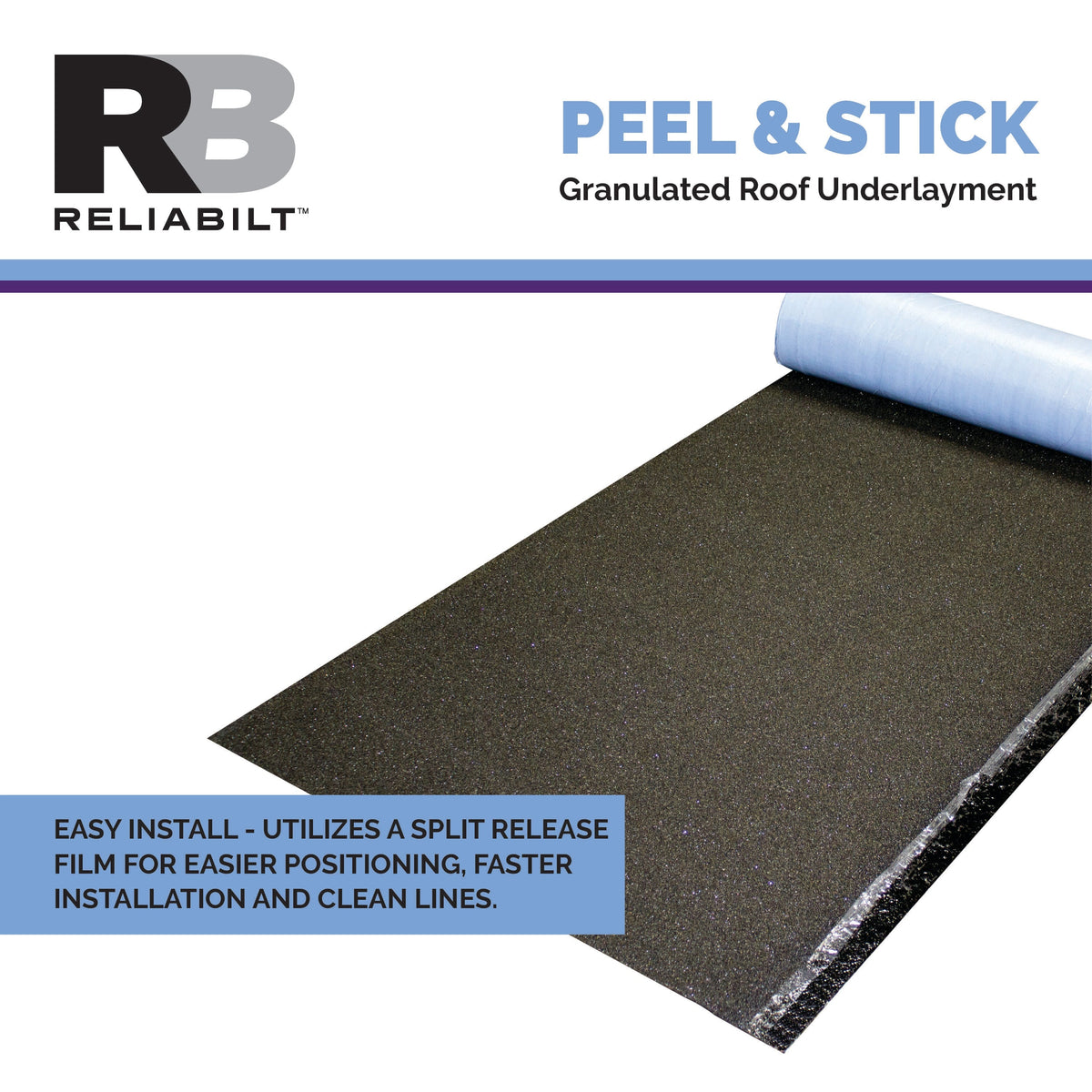 RELIABILT Peel & Stick Granulated Roof Underlayment, 36 in x 50 ft (150 sq ft) Rubberized Asphalt