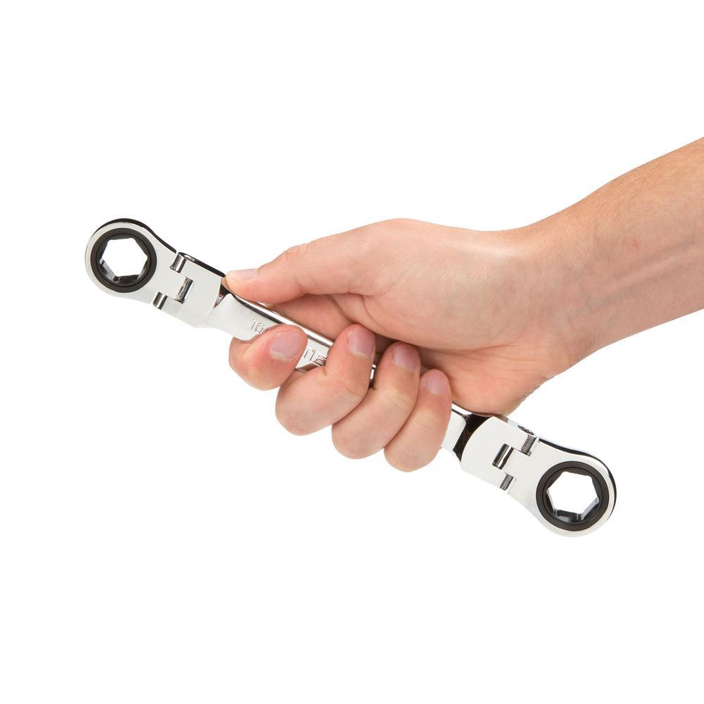 8-19 mm Flex-Head Ratcheting Box End Wrench Set (6-Piece) - Super Arbor