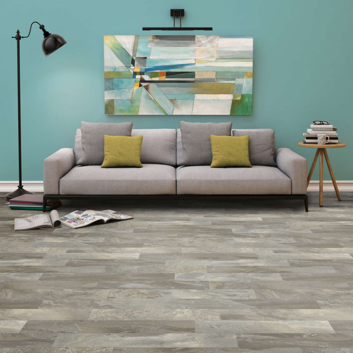 Congoleum AirStep Evolution Rockport 12-ft W x Cut-to-Length Winter Sky Wood-Look Low-Gloss Sheet Vinyl Flooring