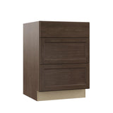 Shaker Assembled 18x34.5x24 in. Drawer Base Kitchen Cabinet with Ball-Bearing Drawer Glides in Satin White