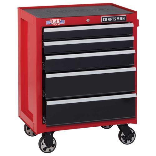 CRAFTSMAN 2000 Series 26.5-in W x 34-in H 5-Drawer Steel Rolling Tool Cabinet (Red)