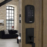 Defiant Hubspace Matte Black Square Biometric Fingerprint Electronic Touchpad Deadbolt