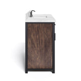 Drysdale 48 in. Wx 34.5 in. H Bath Vanity in Sable with Engineered Stone Vanity Top in Lgt Vein Carrera with White Basin - Super Arbor