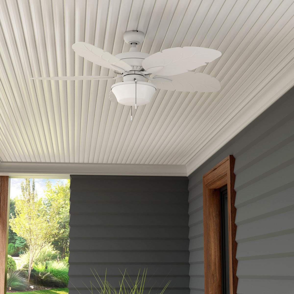 Harbor Breeze Waveport 52-in White LED Indoor/Outdoor Ceiling Fan (5-Blade)