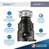 InSinkErator Badger 1 Series 1/3-HP Continuous Feed Garbage Disposal