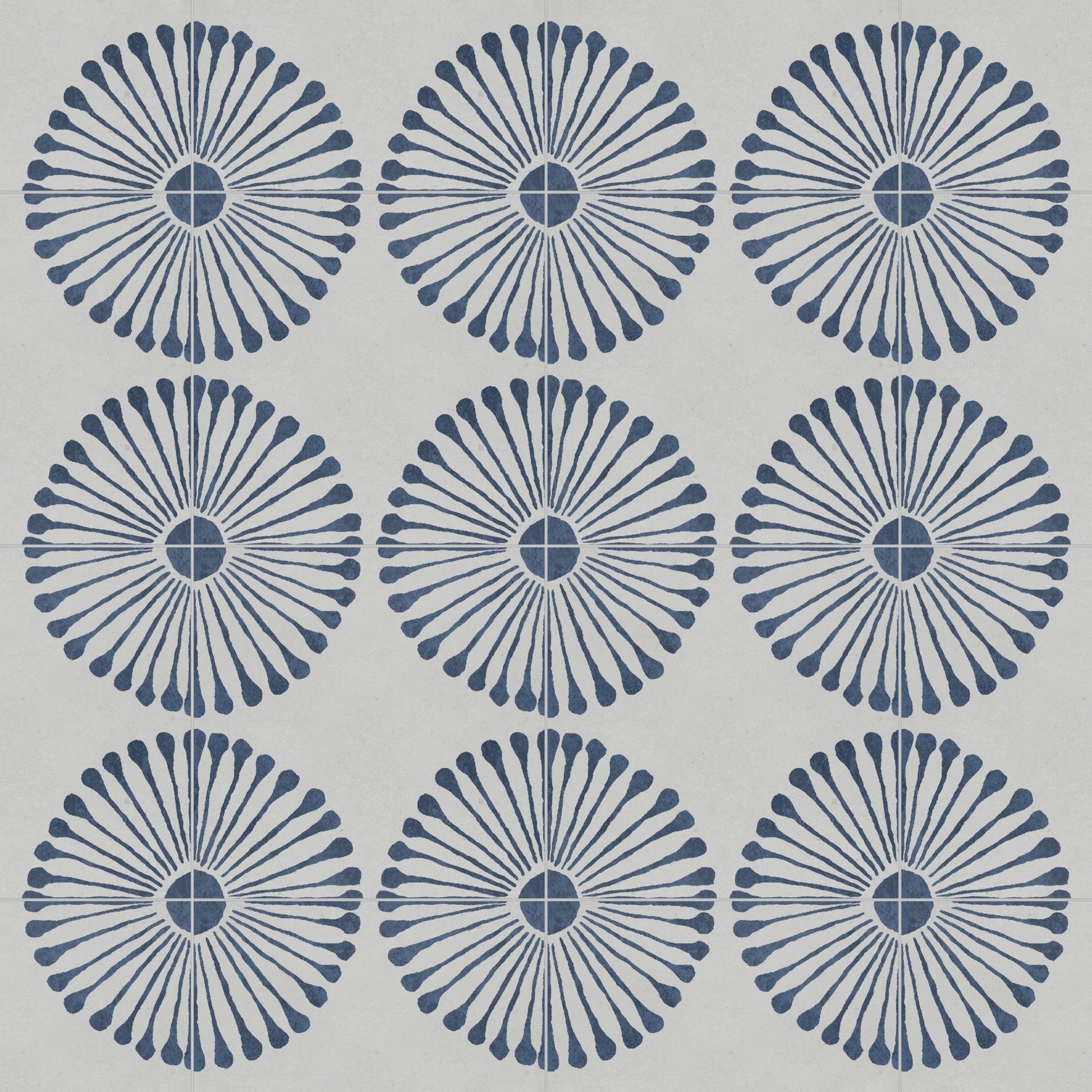 SUNWINGS Sunflower Patterend Blue 9-in x 9-in Matte Composite Patterned Peel and stick Mosaic Floor and Wall Tile product image
