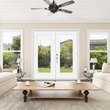 JELD-WEN 72-in x 80-in 4-9/16-in Low-E Primed Steel French Left-Hand Inswing Double Patio Door