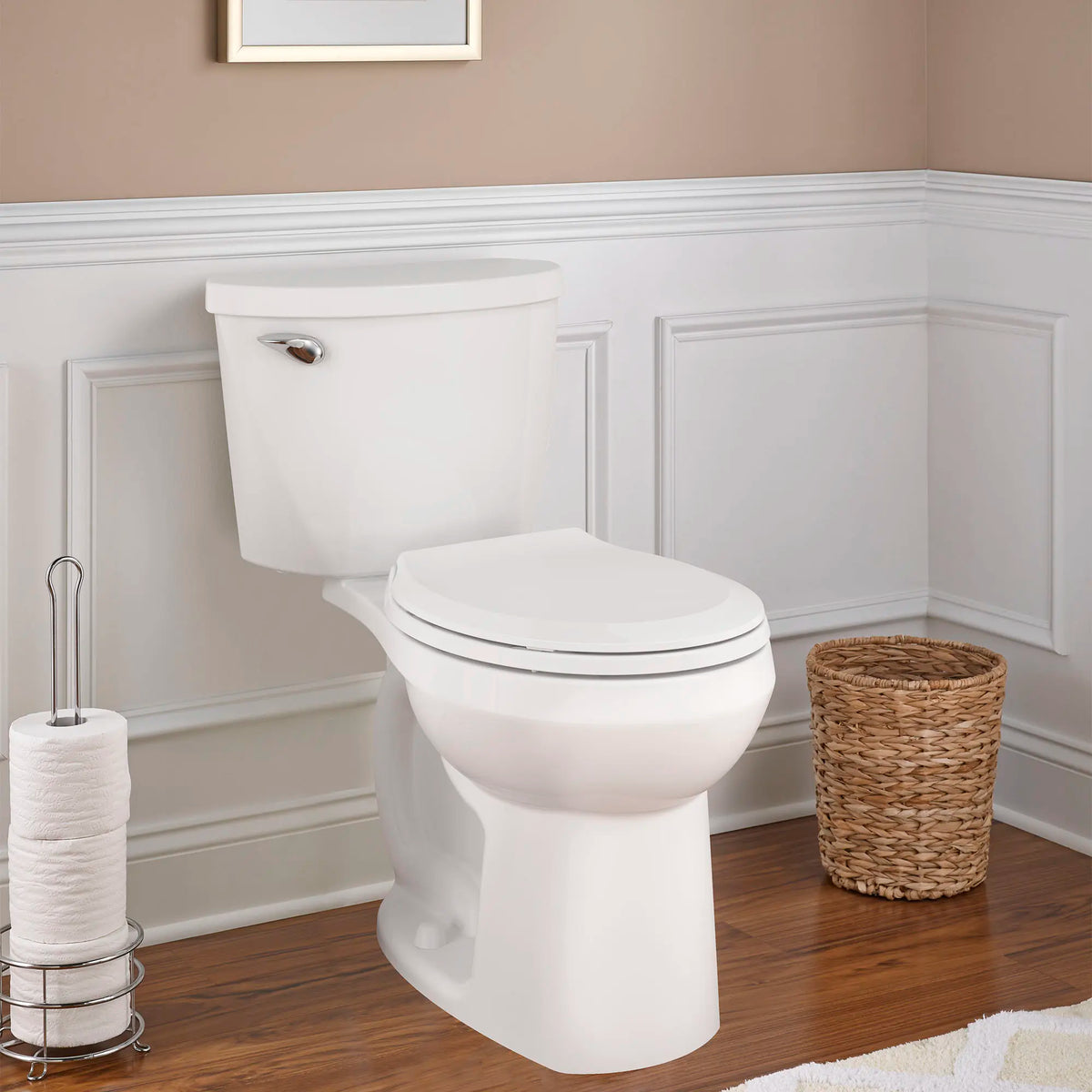 American Standard Mainstream White WaterSense Round Chair Height 2-Piece Toilet, 12-in Rough-In