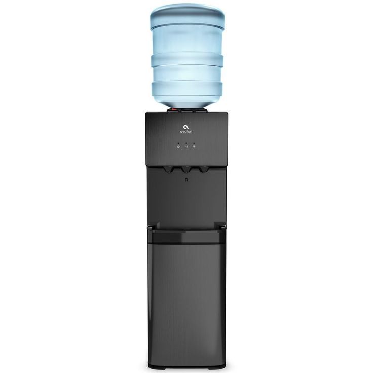 Top Loading Water Cooler Dispenser- 3 Temperature, Child Safety Lock, Black Stainless Steel