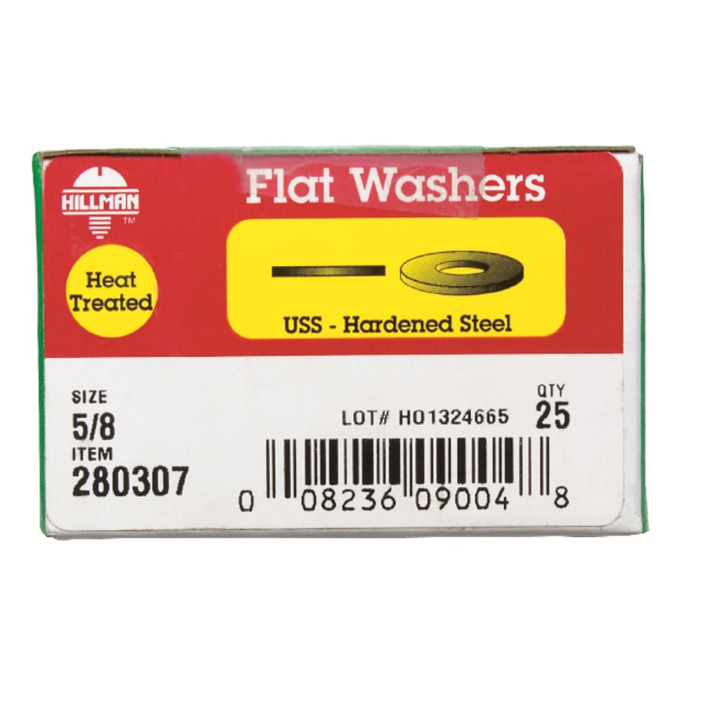 Hillman Yellow Dichromate Steel 5/8 in. USS Flat Washer, 25-Pack