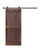 36 in. x 84 in. Mid-Bar White Knotty Pine Wood Interior Sliding Barn Door With Hardware Kit - Super Arbor