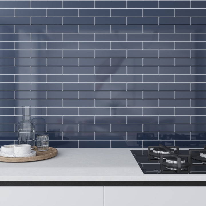 Apollo Tile Arte Blue 2-in x 8-in Glossy Ceramic Brick look Floor and Wall Tile product image