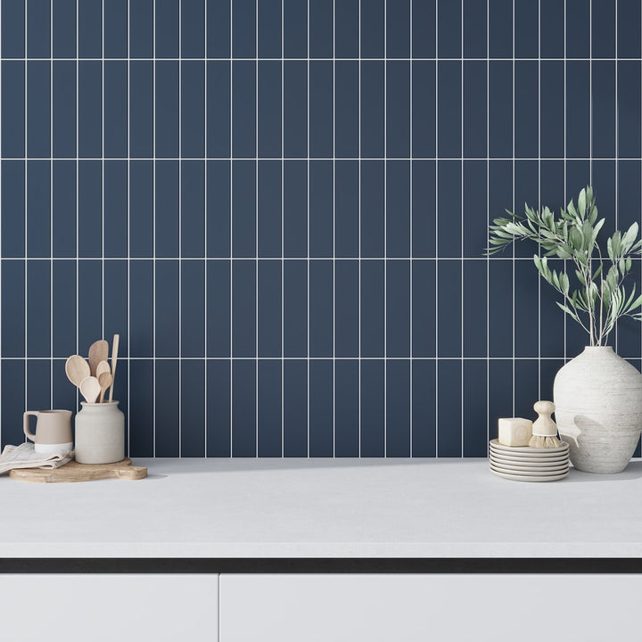 Apollo Tile Arte Blue 2-in x 8-in Matte Ceramic Brick look Floor and Wall Tile product image