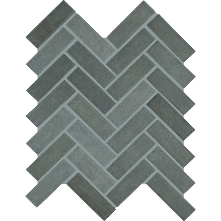 Daltile Handcrafted Artistry Ocean Twilight 9-in x 12-in Matte Ceramic Handcrafted look Herringbone Mosaic Floor and Wall Tile product image