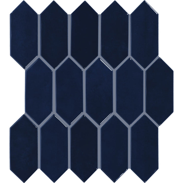 Daltile Handcrafted Artistry Ancient Sea 11-in x 12-in Glossy Ceramic Handcrafted look Hexagon Mosaic Wall Tile product image