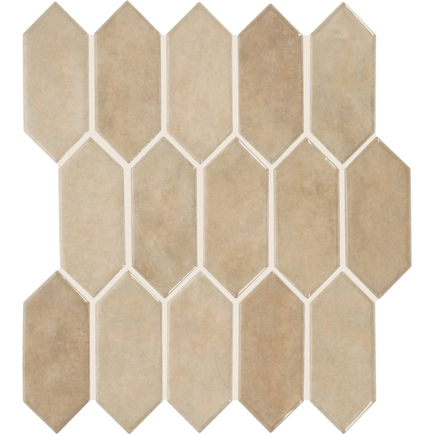 Daltile Handcrafted Artistry Beige 11-in x 12-in Glossy Ceramic Handcrafted look Hexagon Mosaic Wall Tile product image